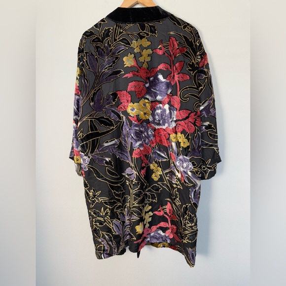 Vintage Anthony Richards Velvet Floral Kimono One Size Fairy Whimsigoth Gothic - Picture 4 of 6